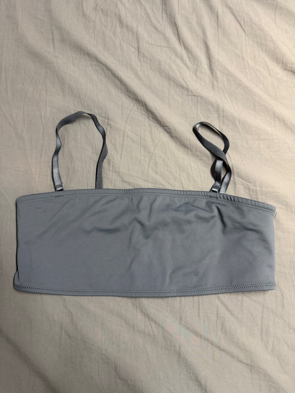 Skims Swimsuit Simple Grey Strap Bandeau Top